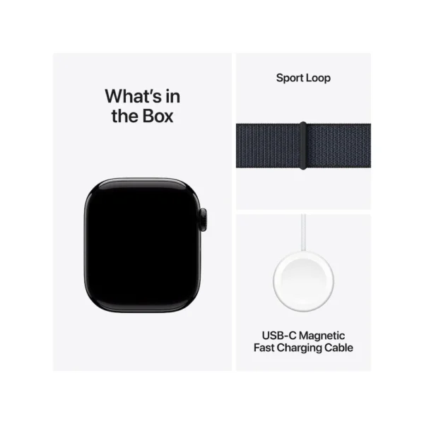 Apple Watch Series 10 42mm Jet Black Aluminium Case with Ink Sport Loop