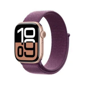 Apple Watch Series 10 - 42mm Rose Gold Aluminium Case with Plum Sport Loop