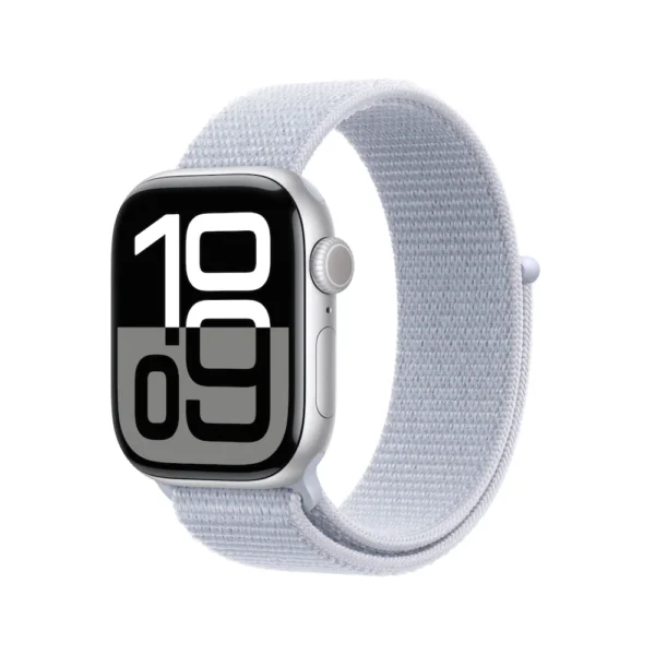 Apple Watch Series 10 42mm Silver Aluminium Case with Blue Cloud Sport Loop