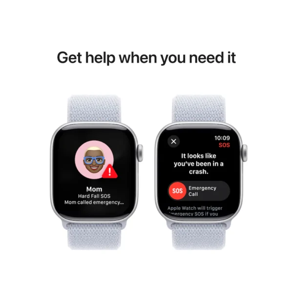 Apple Watch Series 10 42mm Silver Aluminium Case with Blue Cloud Sport Loop