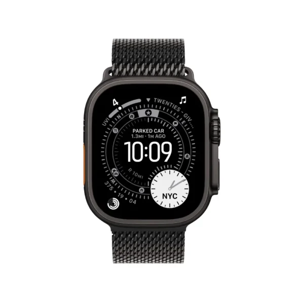Apple Watch Ultra 3 Black Titanium Case with Titanium Milanese Loop