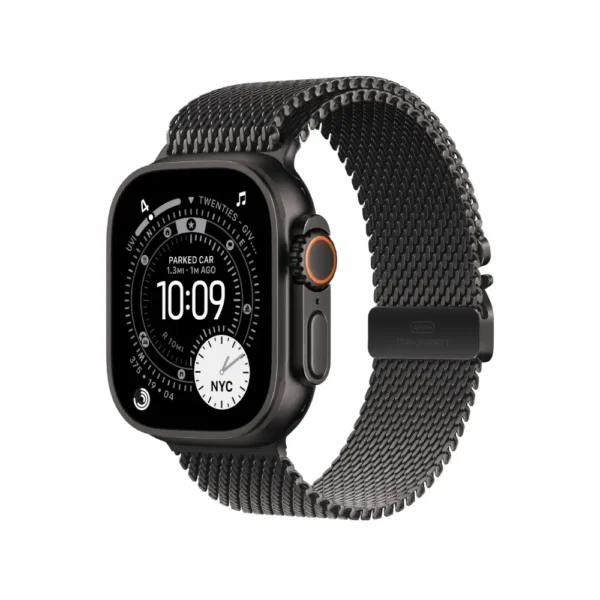 Apple Watch Ultra 3 Black Titanium Case with Titanium Milanese Loop