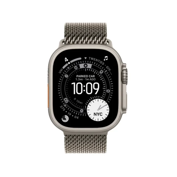 Apple Watch Ultra 3 Natural Titanium Case with Titanium Milanese Loop