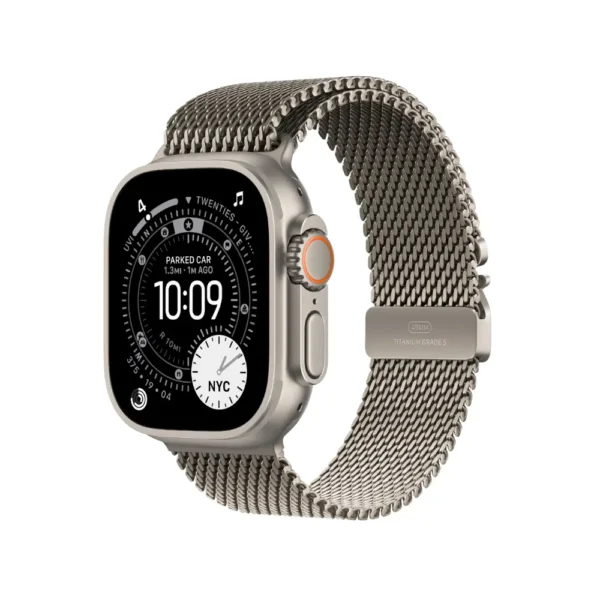 Apple Watch Ultra 3 Natural Titanium Case with Titanium Milanese Loop